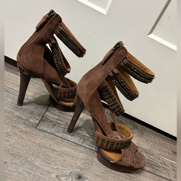 Nine West vintage America Collection gladiator ankle zip High Stiletto Heels - Picture 5 of 13